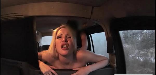  Big boobs passenger slammed in the taxi